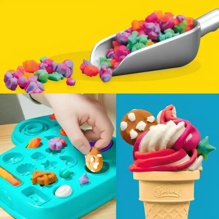 Hasbro Play-Doh Gökkuşağı Girdaplı Dondurma Oyun Seti G0028