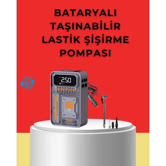 Hızlı Şişirme Güçlü Motorlu 150 PSI Araba Lastik Pompası