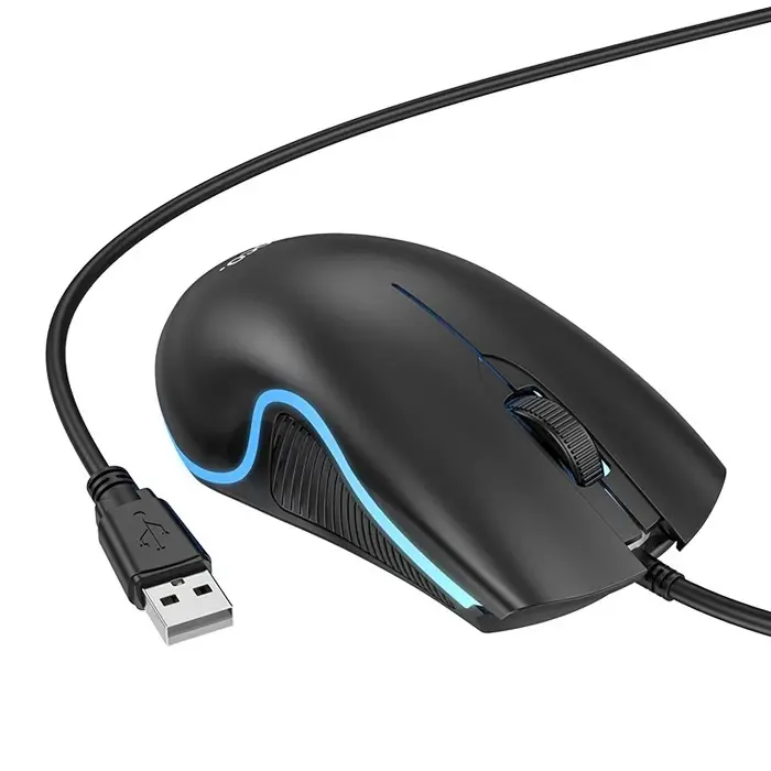 HOCO GM19 RGB LED Işıklı Gamer Oyuncu Kablolu Optik Mouse-(5775)