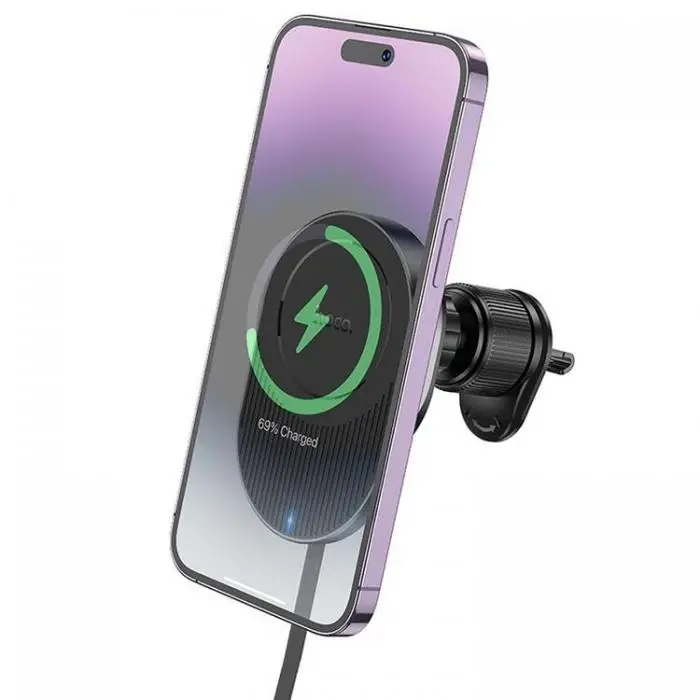 HOCO HW12 Kablosuz Şarjlı Araç İçi Havalandırma Manyetik Telefon Tutucu-(5775)