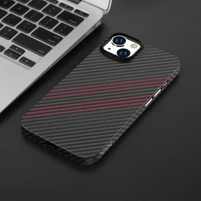 Hoco iPhone 14 6.1 Kılıf Kevlar Texture Darbe Emici Telefon Kılıfı-(5775)
