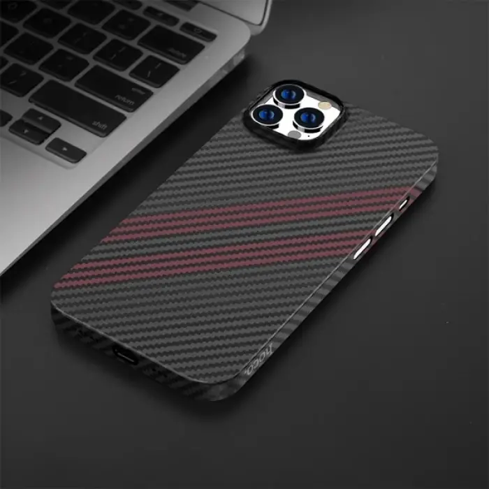 Hoco iPhone 14 Pro 6.1 Kılıf Kevlar Texture Darbe Emici Telefon Kılıfı-(5775)