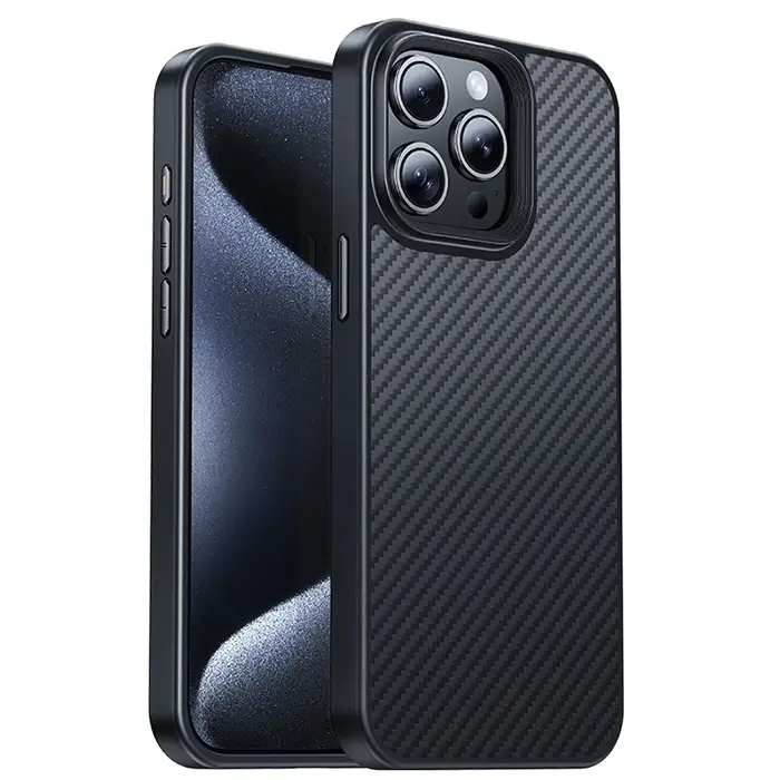Hoco iPhone 15 Pro AS7 Kevlar Kılıf Manyetik Magsafeli Telefon Kılıfı-(5775)