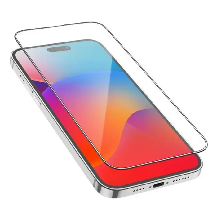 HOCO iPhone 15 Pro Full HD Tempered Kırılmaz Cam Ekran Koruyucu 10 Adet set-(5775)