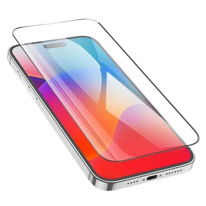 HOCO iPhone 15 Pro Full HD Tempered Kırılmaz Cam Ekran Koruyucu 25 Adet Set-(5775)