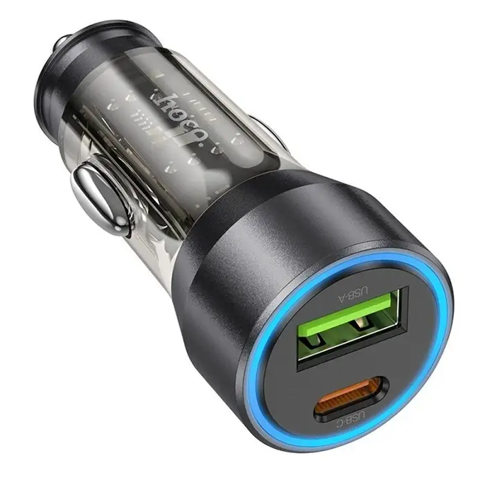 HOCO NZ12A Action PD43W USB + Type-C Hızlı Şarj Araç Çakmaklı Şarj Aleti-(5775)