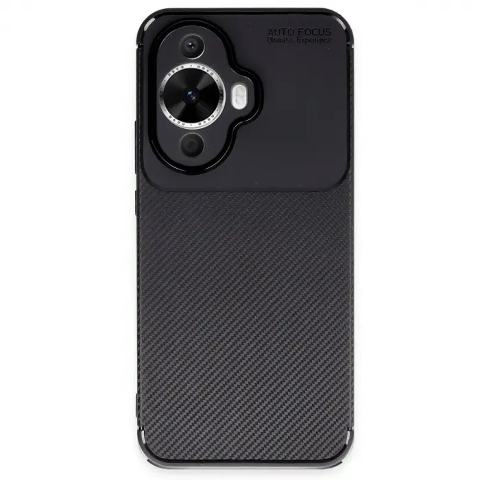 Huawei Nova 12s Kılıf Auto Focus Karbon Kapak - Siyah