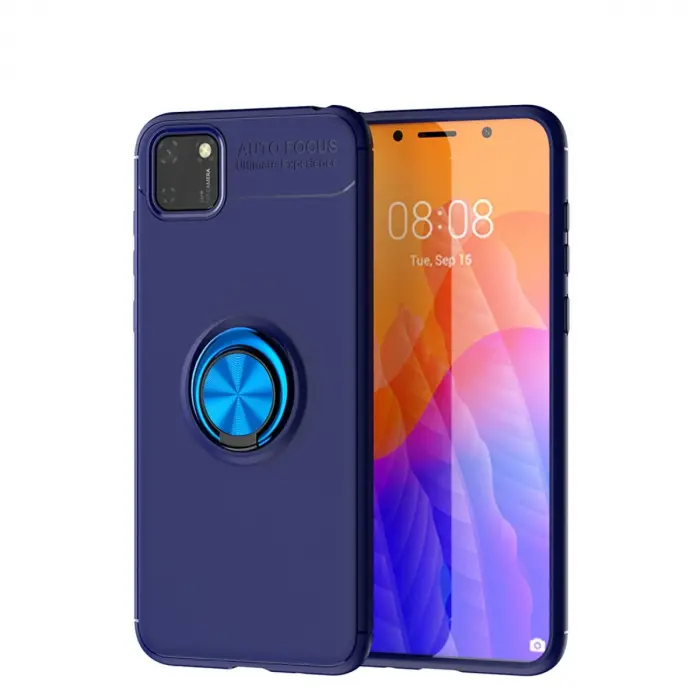 Huawei Y5p Kılıf Range Yüzüklü Silikon - Mavi