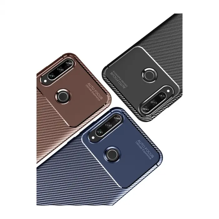 Huawei Y6p Kılıf Auto Fus Karbon Kapak - Siyah