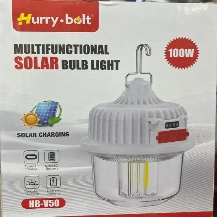 Hurry Bolt Hb-v50 100w Güneş Şarjlı Solar Lamba Kamp Bx40