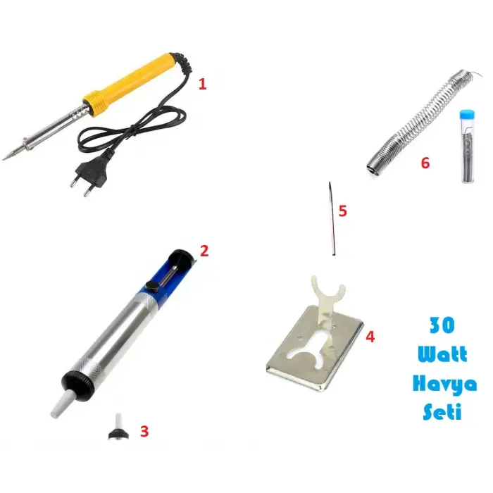 Hya Lehim Set 30 W - 6 Parça Lehim Seti