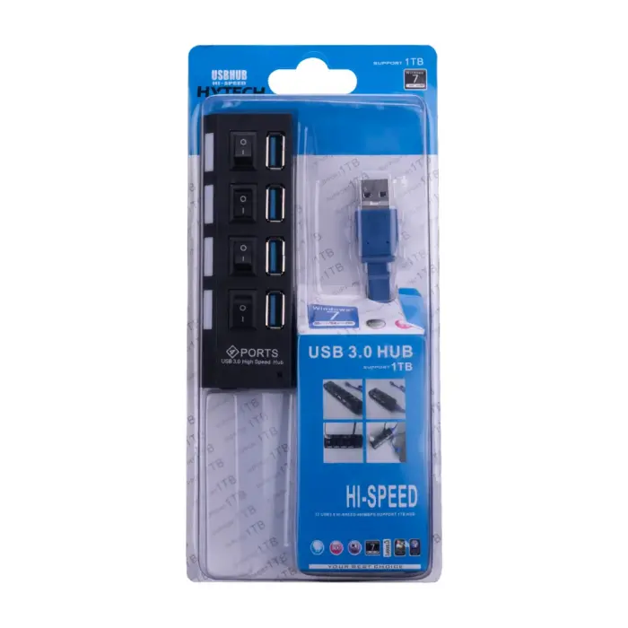 HYTECH HY-U350 USB3.0 to 4xUSB 3.0 Açma Kapama Tuşlu USB HUB(1923)