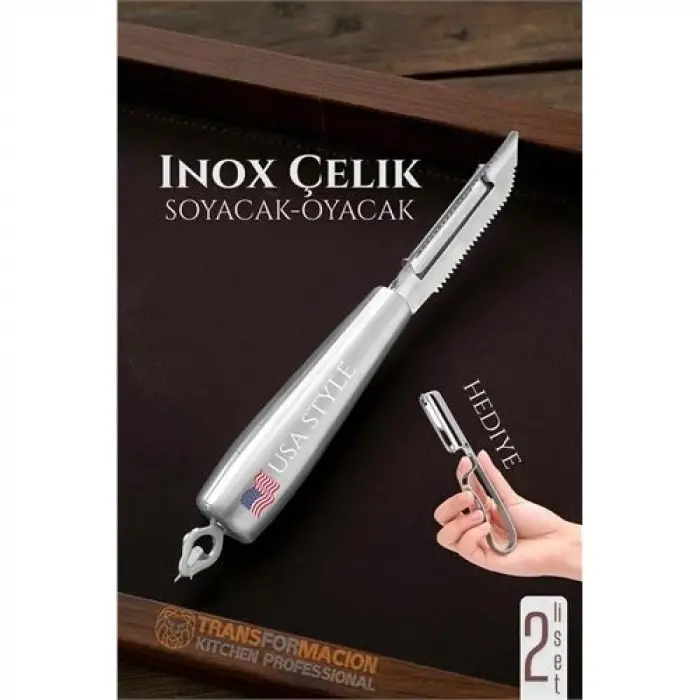 Inox Soyacak - Sebze Soyacağı - Kabak Dolma Oyacağı 2 li SET 722010