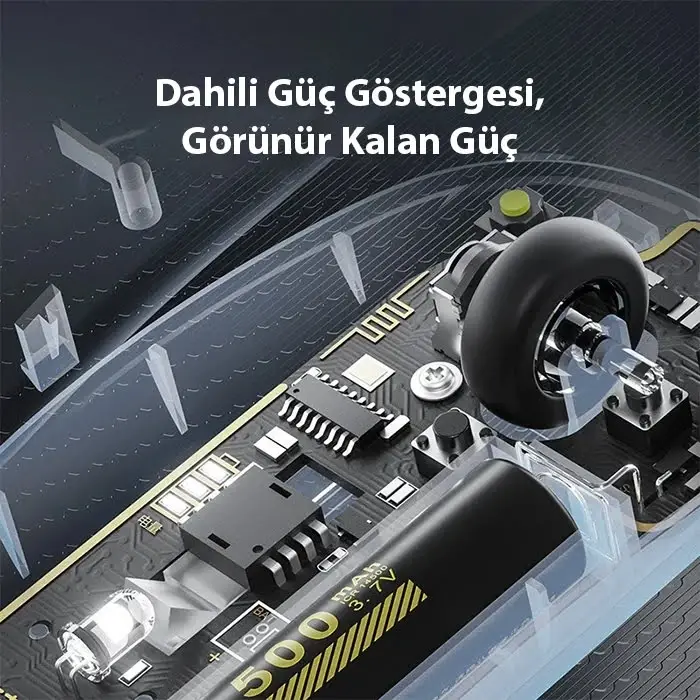 İNPHİC X5 Kablosuz Fare Şarj Edilebilir Sessiz Kullanım 2.4G Transparan USB Mouse-(5775)