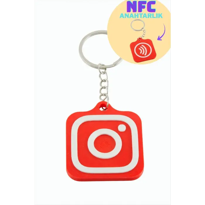 InstagramLogolu 3D Baskılı NFC Anahtarlık