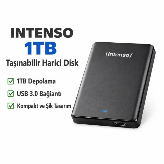 INTENSO 2.5 1TB USB 3.0 TAŞINABİLİR HARİCİ HARDDISK SİYAH 6023560