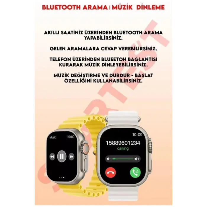 iOS ve Android Uyumlu Akıllı Saat, Nabız Sensörlü, Uyku Takibi, Siyah Silikon Kordonlu