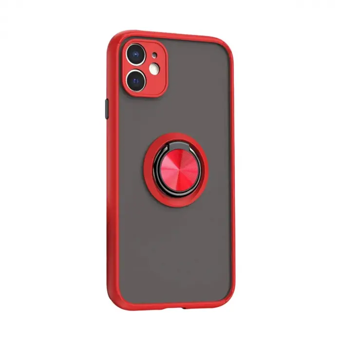 İphone 11 Kılıf Montreal Yüzüklü  Kapak - Kırmızı
