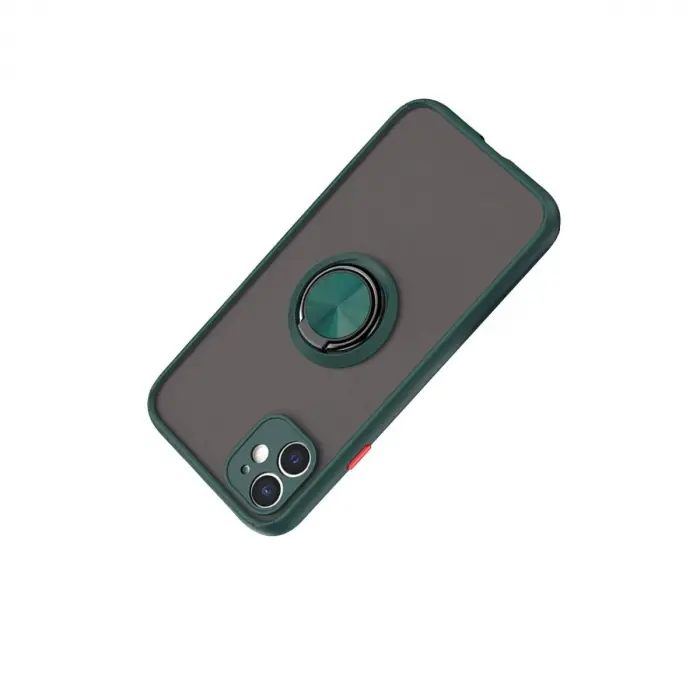 İphone 11 Kılıf Montreal Yüzüklü  Kapak - Yeşil