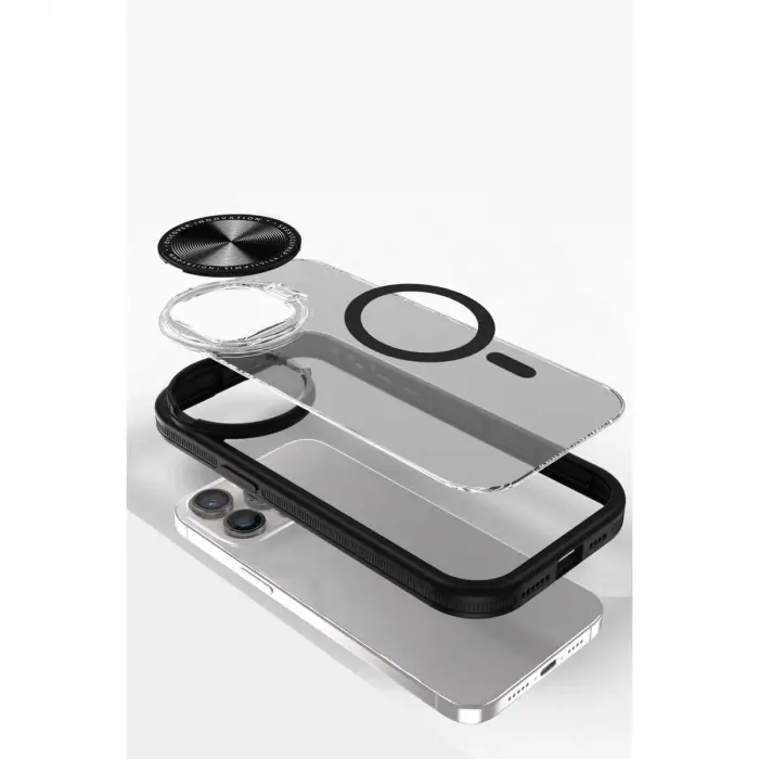 İphone 11 Kılıf Teleskop Lens Magsafe  Kapak - Siyah