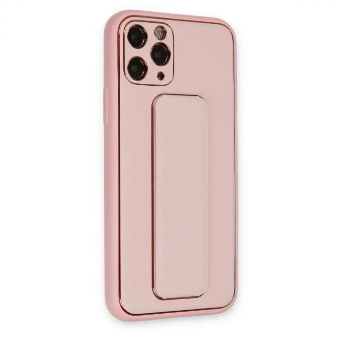 İphone 11 Pro Kılıf Co Deri Standlı Kapak - Pembe