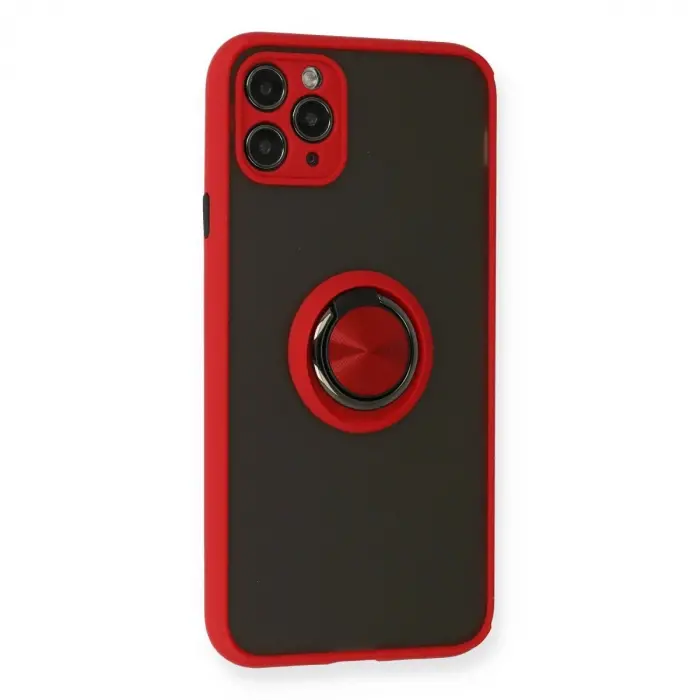 İphone 11 Pro Kılıf Montreal Yüzüklü  Kapak - Kırmızı