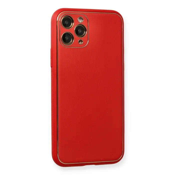 İphone 11 Pro Max Kılıf Co Deri  Kapak - Kırmızı