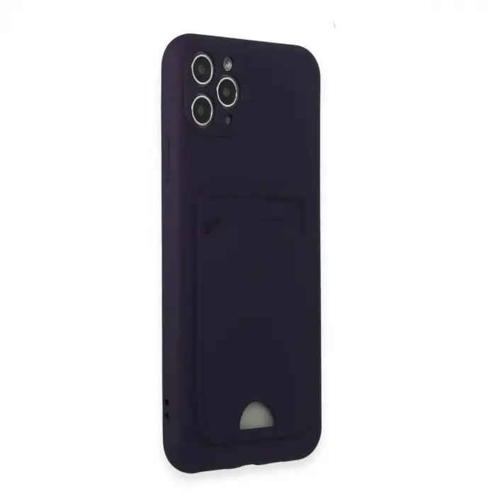 İphone 11 Pro Max Kılıf Kelvin Kartvizitli  - Derin Mor