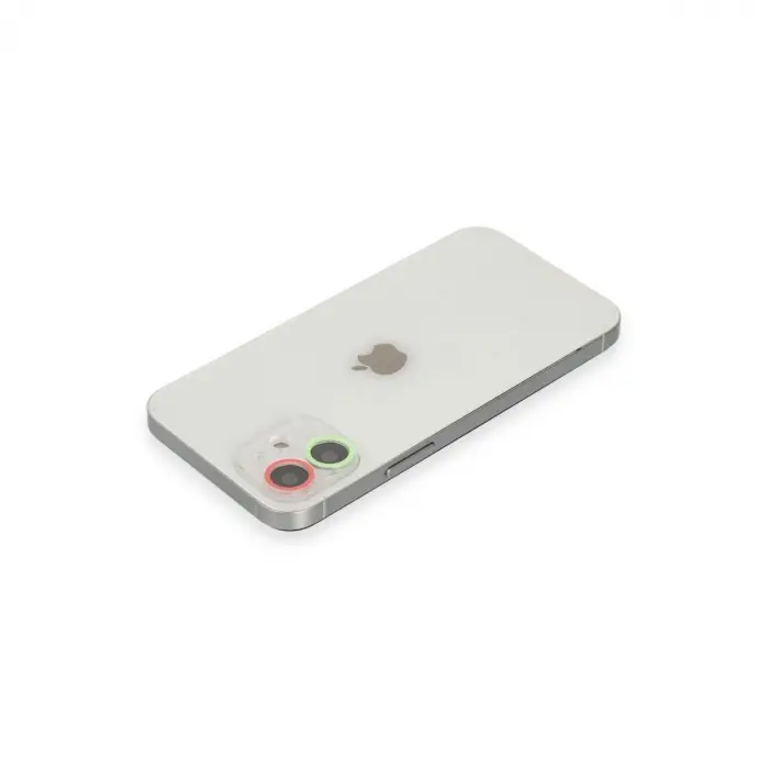 İphone 11 Renkli Kamera Lens Koruma Cam - Yeşil-pembe
