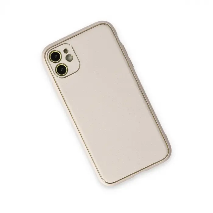 İphone 12 Kılıf Co Deri  Kapak - Beyaz