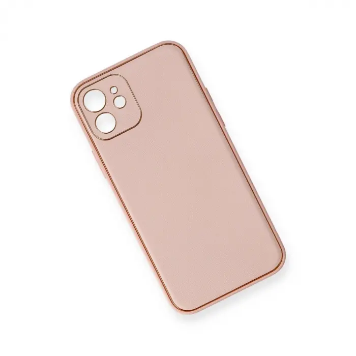 İphone 12 Kılıf Co Deri  Kapak - Pembe