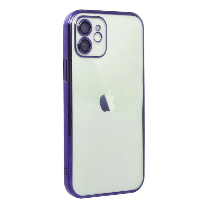 İphone 12 Kılıf  Lensli  - Mor