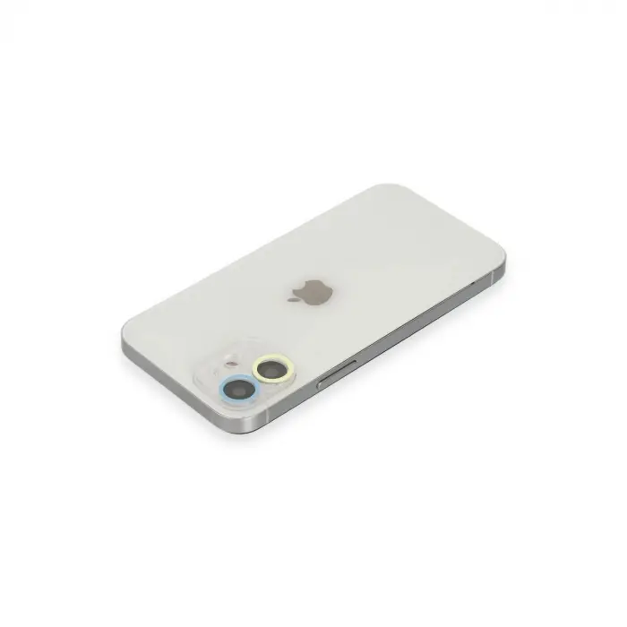 İphone 12 Mini Renkli Kamera Lens Koruma Cam - Sarı-mi