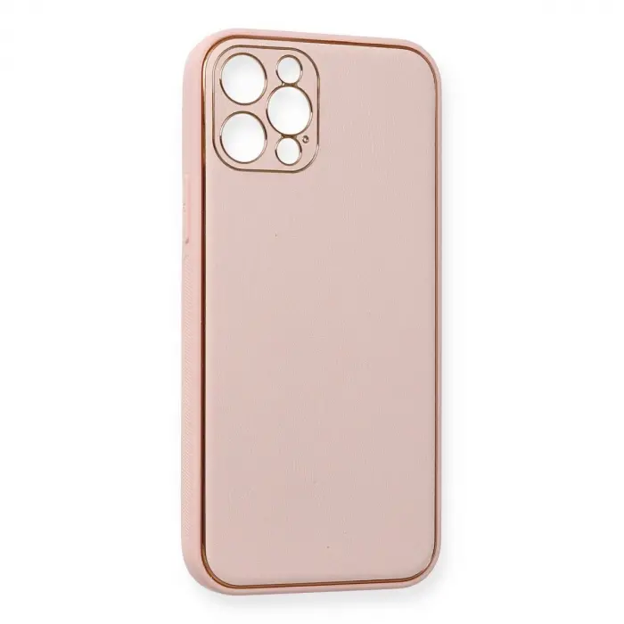 İphone 12 Pro Kılıf Co Deri  Kapak - Pembe