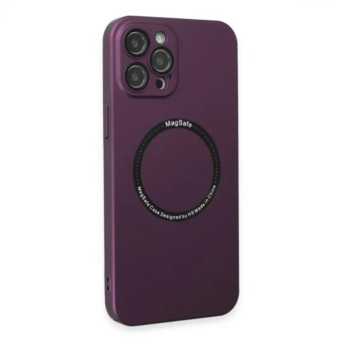 İphone 12 Pro Kılıf Jack Magneticsafe Lens  - Mürdüm