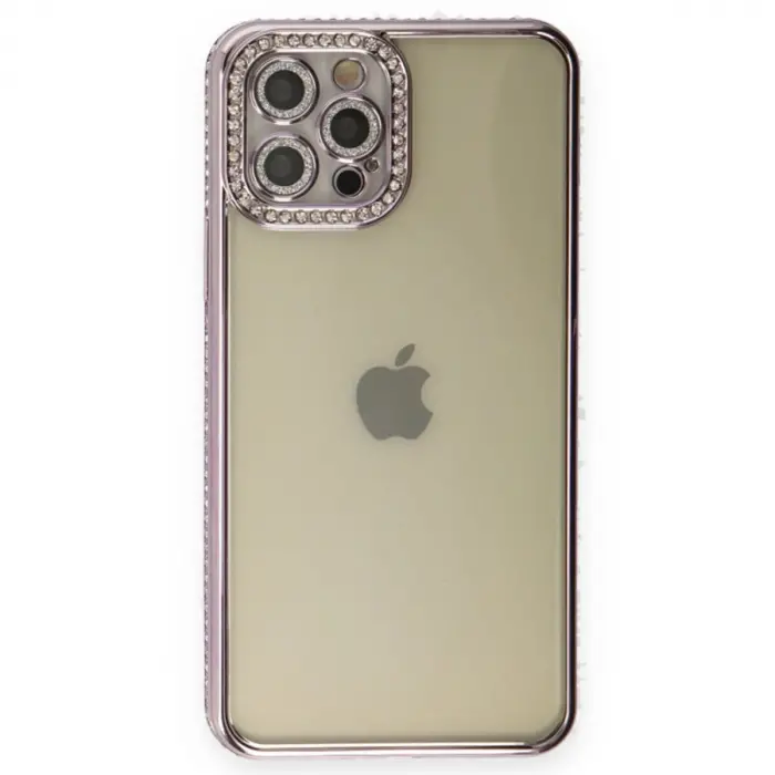 İphone 12 Pro Kılıf Joke Taşlı  - Mor
