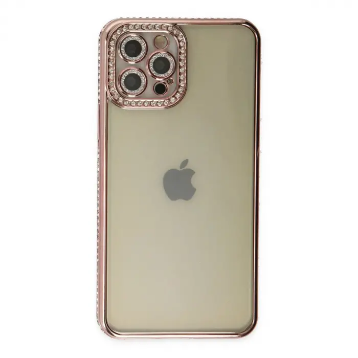 İphone 12 Pro Kılıf Joke Taşlı  - Pembe