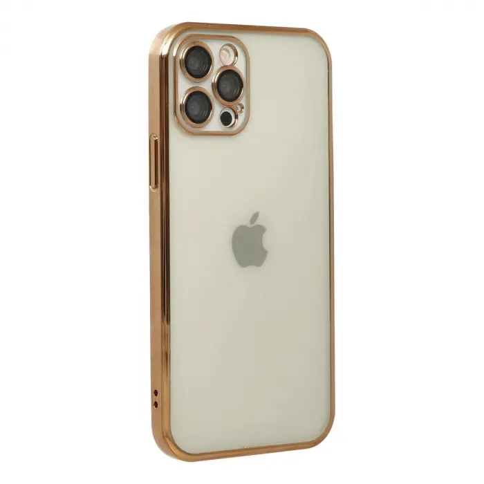 İphone 12 Pro Kılıf  Lensli  - Gold