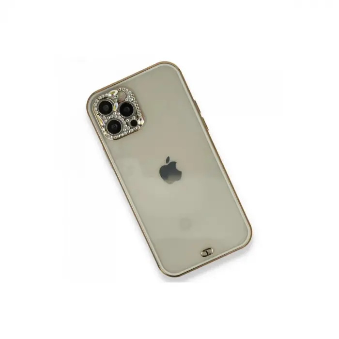 İphone 12 Pro Kılıf Liva Taşlı  - Beyaz