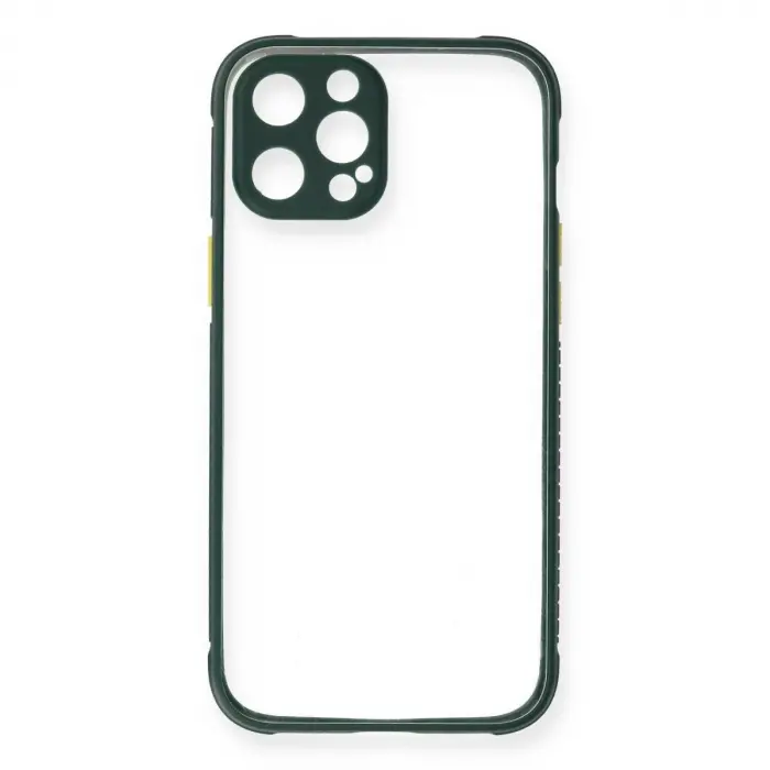 İphone 12 Pro Kılıf Miami Şeffaf  - Koyu Yeşil