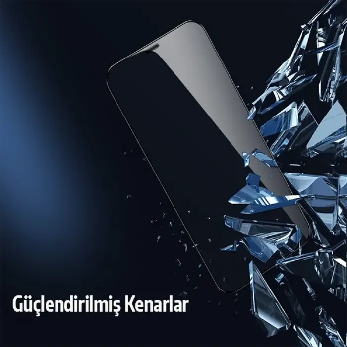 İPhone 12 Pro Max 2İN1 Full Glue Tempered Cam Ekran Koruyucu +Kamera Lens Set-(5775)