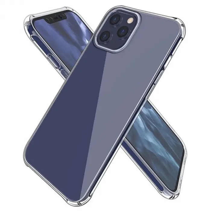 İPhone 12 Pro Max 6.7 Anti-Drop Silikon Kılıf Shockproof Şeffaf  kılıf-(5775)