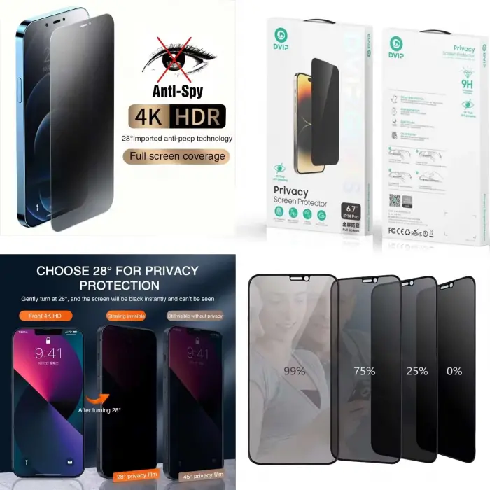iphone 12 Pro Max – Hayalet Antistatik ESD Cam Tam Kaplayan Dvip
