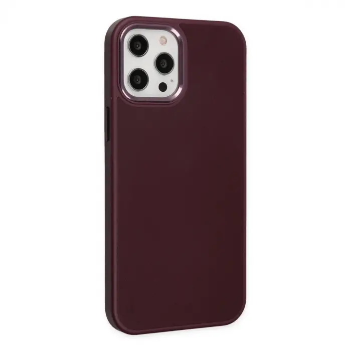 İphone 12 Pro Max Kılıf Asya Deri  - Mürdüm