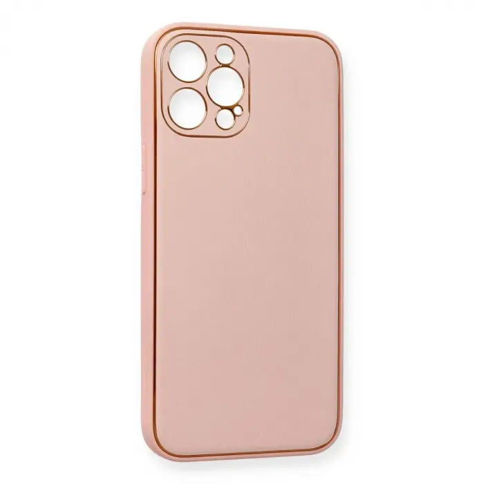 İphone 12 Pro Max Kılıf Co Deri  Kapak - Pembe