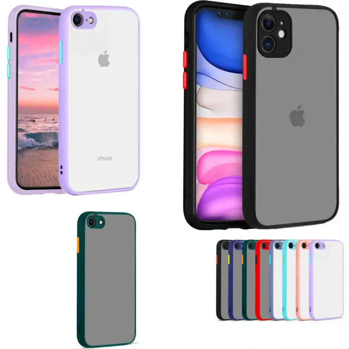 iPhone 12 Pro Max – Kılıf Huks Tam Korumalı Silikon Kılıf Kapak (Renkli)