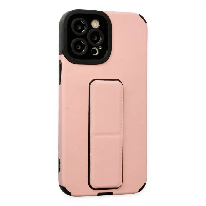İphone 12 Pro Max Kılıf Mega Standlı  - Pudra