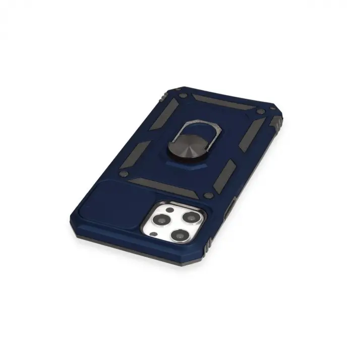 İphone 12 Pro Max Kılıf Pars Lens Yüzüklü  - Lacivert