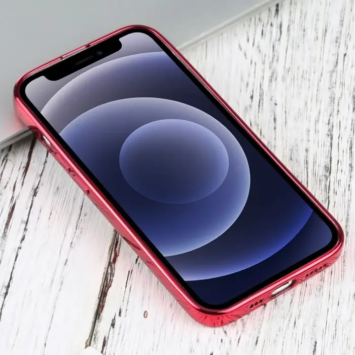 iPhone 13 Mini 5.4inç Lazer Kaplama Renkli Kenar Şeffaf Kılıf-(5775)