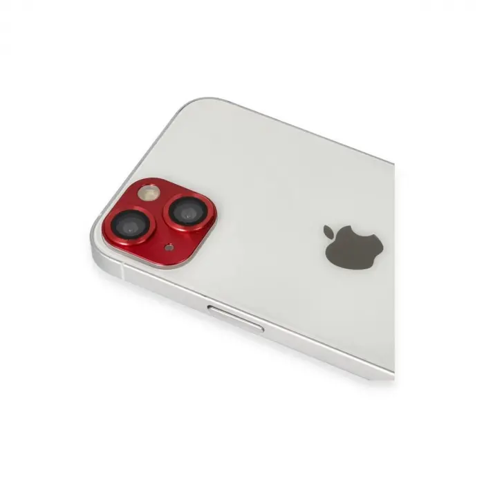 İphone 13 Pers Alüminyum Kamera Lens - Kırmızı